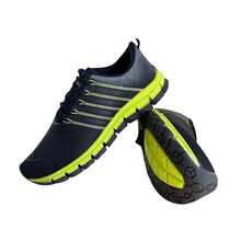 Tenis Esportivo Masculino Feminino para academia treino caminhada  Ao ar livre  Desportivo    Amarrar    Casa - preto limao - Visão 1