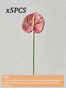 3/5/10支装仿真粉色波点红掌百合花，仿真红色火焰百合花，适用于家居装饰、婚礼装饰、人造花、婚礼用品、派对用品、室内装饰、办公室、酒店、家居桌面装饰、室内装饰 - 斑點粉 - 查看 10