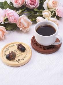 Posavasos personalizados de tocón de árbol redondo, decoraciones de boda, recuerdos de boda, regalos para el novio, la novia, las damas de honor, posavasos resistentes al calor, ambiente, parejas, elementos de boda, regalo de boda, texto personalizado, compacto y portátil, minimalista, maximalista - Multicolor - Ver 7