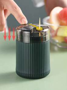 1pc/3pcs Automatic Pop-Up Toothpick Holder, Luxury Button Toothpick Dispenser, Portable Automatic Toothpick Rack, Home Living Room Toothpick Container, Button Style Automatic Toothpick Storage Box, Suitable For Home, Living Room, Kitchen, Dining Room - Multicolor - View 4