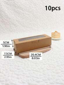 5pcs/10pcs Rectangular Window Macaron Boxes, Bread Boxes, Dessert Boxes, Donut Boxes, Chocolate Boxes, Candy Packaging Boxes, Pastry Gift Boxes For Festivals And Parties - View 13