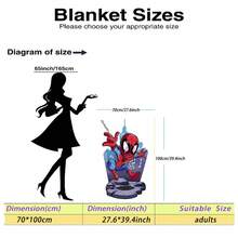 Marvel Spider-Man Theme Flannel Blanket, Featuring The Classic Red And Blue Superhero Costume, Warm And Soft, Suitable For Sofa Cover, Nap Blanket, Bedding Decor And More - White - View 15