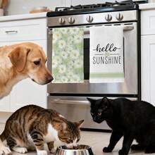 MEMNUN 2 chiếc khăn lau bếp họa tiết hoa cúc màu nước xanh lá cây mùa hè, kích thước 15.75*23.62in (40*60cm), chất liệu microfiber mềm mại, dùng để lau bát đĩa, lau tay, lý tưởng cho trang trí nhà bếp và phòng ăn, sử dụng được quanh năm. - Nhiều màu - Xem 8