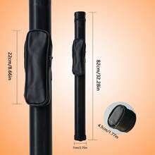 PU 83cm Pool Cue Case With Detachable 25cm Accessory Pouch Fits 1/2 Jointed Cue Stick Extension Cue Ball Chalk And Glove - Black - View 5