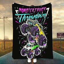 1PC 3D Monster Jam Monster Truck Cartoon Blanket, Edgy Gift For Motorsports Fans, Themed Man Cave Decor, Retro Sci-Fi Party Accent & Race Day Souvenir,Soft Throw Blanket For Home Bedroom Bed Sofa Picnic Travel Office Cover Blanket, Multiple Sizes 50x60 To 60x80 Inches - Nhiều màu 38 - Xem 11