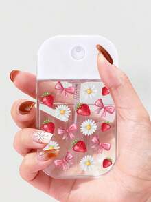 新款蝴蝶结雏菊草莓图案可重复灌装透明PET旅行喷雾瓶，适用于香水、卸妆液、爽肤水、保湿霜、卸甲油等，可重复使用，旅行必备，完美旅行配件，节日礼物、圣诞礼物、新年礼物，送给老师、朋友、情侣皆宜。 - 彩色 - 查看 4