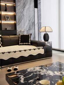 1 chiếc vỏ gối sofa kiểu Châu Âu họa tiết hoa tươi, ren nơ, sang trọng tối giản, chống trượt, chống bụi, chống trầy xước, trang trí cho phòng ngủ, phòng khách, văn phòng, phòng học, phù hợp với sofa 1-4 chỗ, sofa hình chữ L, phong cách Bohemian, vỏ bọc sofa - Màu be - Xem 5