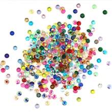 YONGNING Set de Decoración DIY de Cristales de Plástico con Resina AB Transparente Multicolor, Strass sin Pegamento Térmico, 3-5mm, de Espalda Plana - 3 mm 3100 piezas - Ver 10