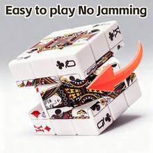 3x3 Poker Playing Card Cube Puzzle – UV-Printed Speed Cube, Smooth Turning Brain Teaser, Durable ABS Magic Cube Toy For Adults, Stress Relief Gift Puzzle - Multicolor - View 4