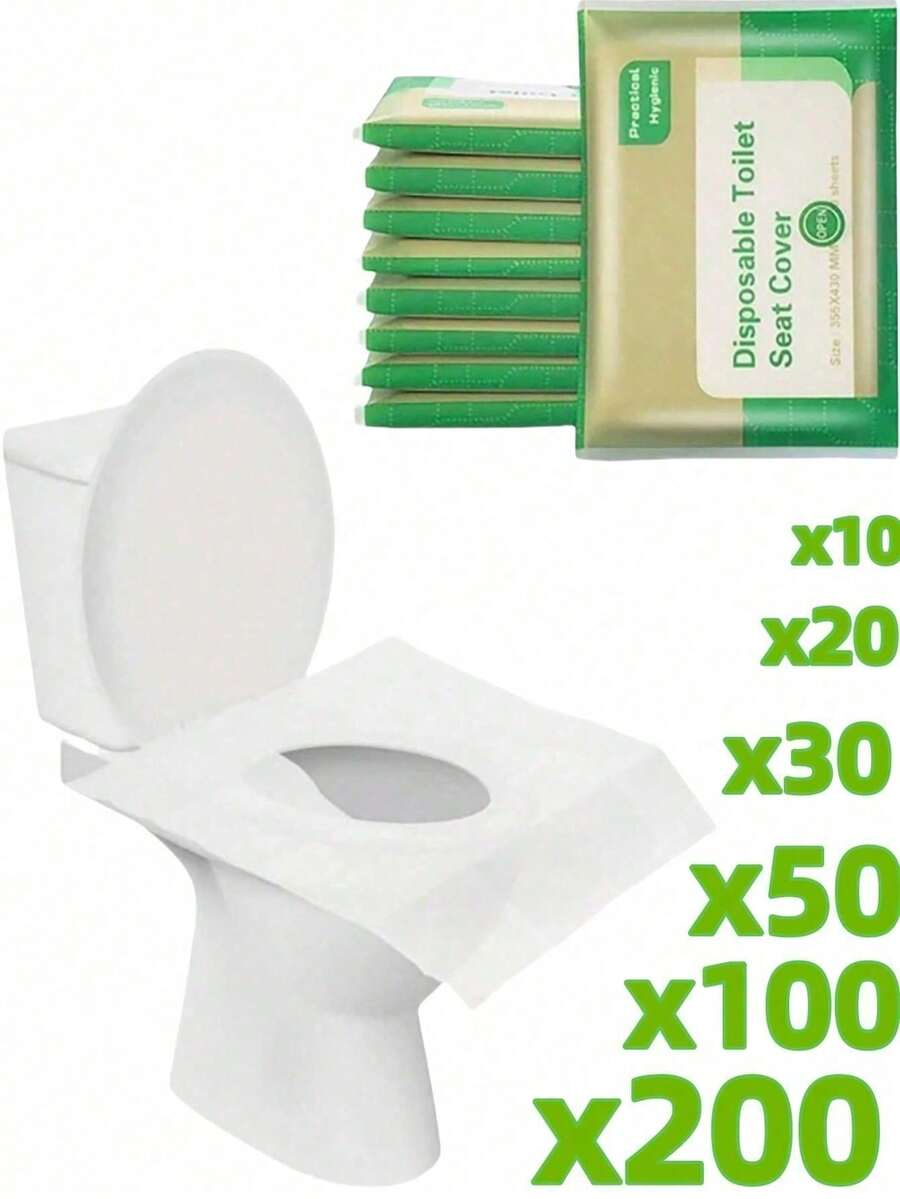Disposable Toilet Seat Covers - 10 Pack (80 Sheets Total) - Hygienic & Waterproof Travel Essentials For Public Restrooms, Hotels, And Camping - Multicolor - View 1