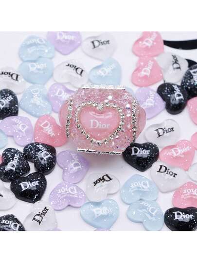 M.Dior Nail Charms, 10x12mm Transparent Glitter Heart Nail Art Decorations Sparkly Rhinestone Nail Charms For Acrylic Nails, Gel Nails And Manicure Design, Luxury Crystal Nail Jewelry Charms For DIY Jewelry Making, Hair Accessories And Craft Decoration, Cute Korean Style Y2K Nail Charms For Press On Nails, Nail Tips And Salon Use, Shiny Resin Acrylic Nail Gems For Party Nails, Festival Nails, Wedding Nails, Birthday Nails, Decorative Nail Art Supplies For Professional Nail Artists And Beginners