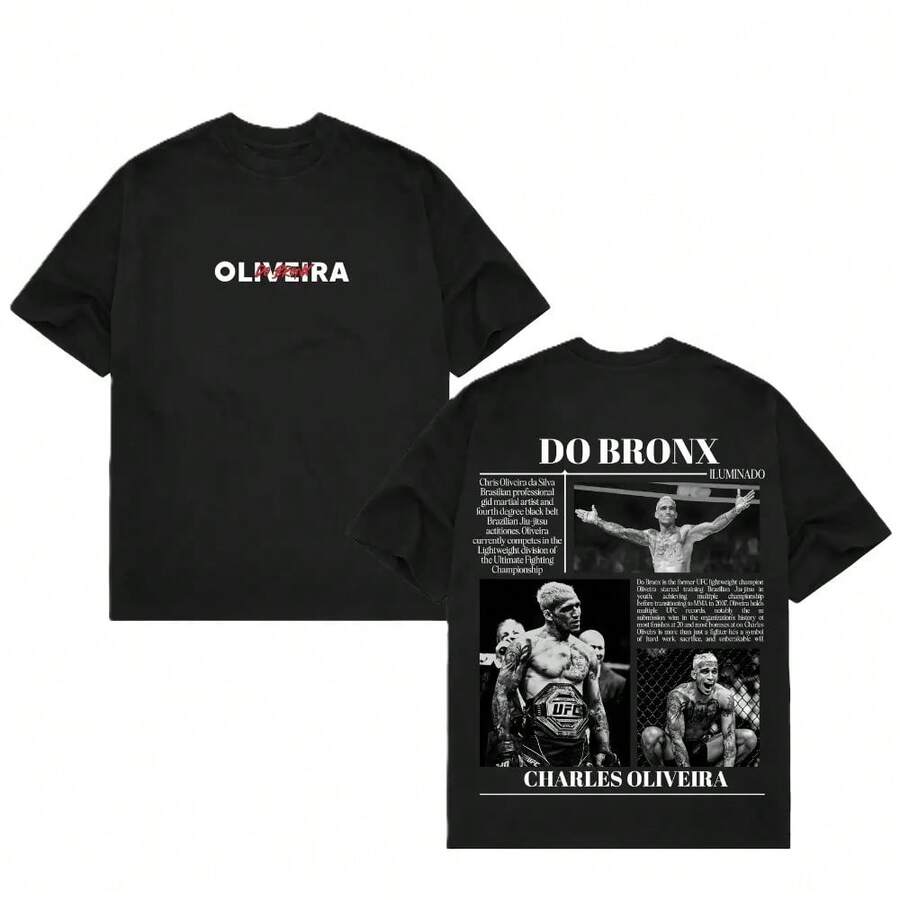 Best-Selling Plus-Size T-Shirt Charles Oliveira 'Do Bronx' T-Shirt, Do Bronx Fighter T-Shirt, Fan Graphic Tee, Gift For MMA Fans, Menswear, Womenswear. The Fabric Is Comfortable, Making It The Best Gift For Friends And Fans. PH001 - 黑色 - 查看 1