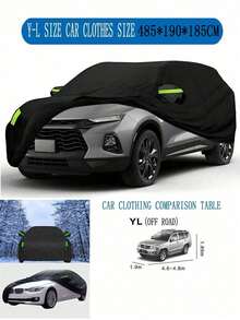 190T SUV Car Cover, Waterproof Outdoor Car Cover, All-Weather Sun, Frost, Snow Protection, Suitable For SUV, Outdoor Car, Snow, Rain, UV, Dust Protection - Premium Full Car Cover With Reflective Strips And Windproof Straps, All Black - Multicolor - View 9