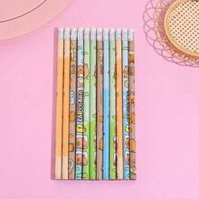 12pcs New Cartoon Pony New Year Cute Eraser+12 Pencil Primary School Stationery Award Gift, Back To School, Valentine's Day, Christmas, Gift - Multicolor - View 11