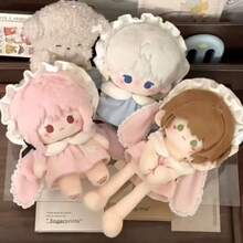 10厘米毛绒娃娃衣服，兔子睡衣派对系列桃子Momo和蓝莓Momo套装，约10厘米棉质填充泰迪熊娃娃可替换服装配件 - 彩色 - 查看 6