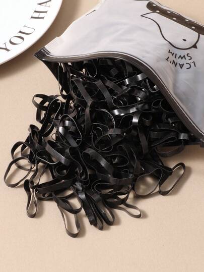 400 piezas de gomas de pelo desechables de mujer en negro, de colores y de unicolor, adecuadas para uso diario casual, versátiles, con alta elasticidad, accesorios de belleza para el cabello para el hogar