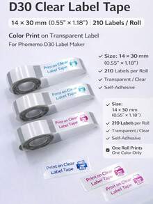 Thermal Label Paper In White, Transparent, Suitable For P15, P50, M1, And P11 Label Makers, Versatile Self-Adhesive Printing Labels - View 2