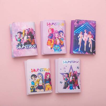 Mattel K-POP Witch Hunters Wallet: 5 Styles Of Tri-Fold Wallets, Colorful Street-Style Poster Prints, Diverse Patterns, Lightweight & Portable, Essential For Daily Use And Travel, Durable Leather, Water-Resistant And Scratch-Proof, Suitable For Collection And Gift-Giving. Holiday Gifts, Birthday Presents