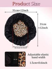 Nunify 丝绸缎面睡帽，双层缎面睡帽，可调节，女士睡眠帽，双面可用，适合卷发，护发帽，睡帽 - 彩色 - 查看 9