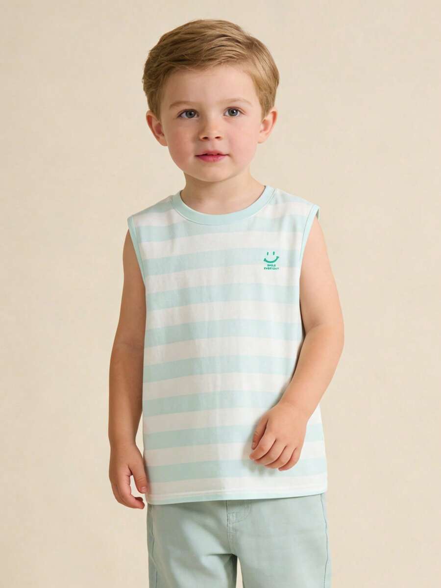 Balabala Unisex Sleeveless Top, Breathable Quick-Dry Fabric, Soft & Comfortable, Summer Tank Top - White Green Tone - View 1