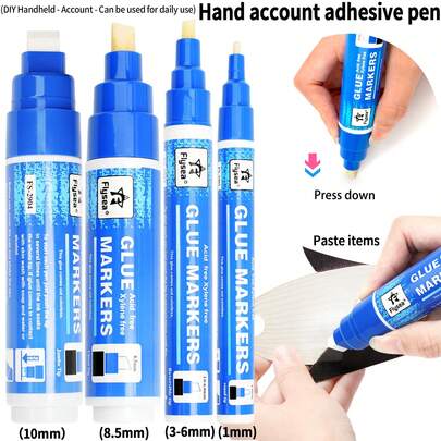 Greeting Card Postcard Glue Pen, Press-Type Quick-Drying Liquid Glue Stick, Multi-Functional Portable Stationery For Student DIY Card Crafts
