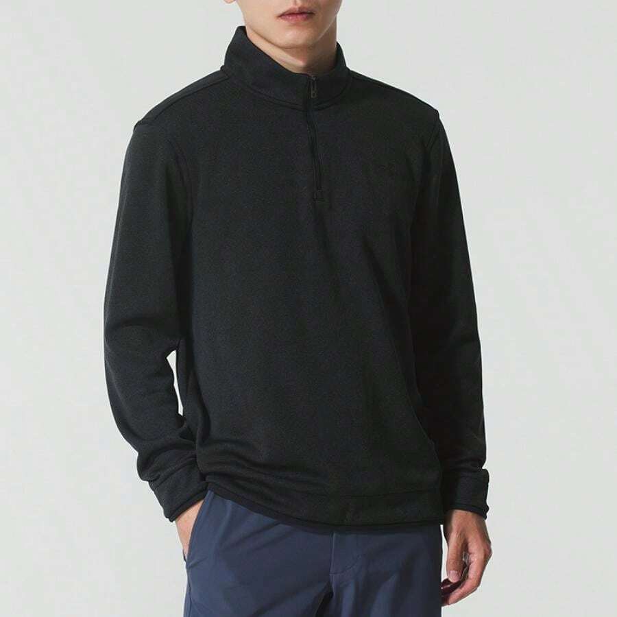Under Armour M Sweater Fleece QZT Long Sleeve Shirt, Men's Activewear For Running & Gym, 6003722-001 - Black - View 1