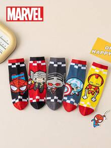 Marvel 1/5/10 Pairs Kids Socks Superhero Socks, Boys Short Tube Socks, Cartoon Spring/Summer Girls Socks, Children Fans Superhero Character Socks - Multicolor - View 6