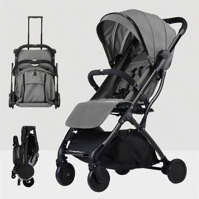Lightweight Foldable Baby Stroller, One-Hand Fold, Reclining Seat, For Newborn To Toddler, With Large Storage Basket, Perfect For Outdoor Walks