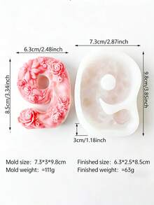 1pc Numeric Candle Mold, Easy Release, Fragrant Candle Gypsum Candle DIY Handmade Gift For Women, Silicone Mold, Anniversary, Wedding, Mother's Day, Birthday Party - A - View 14