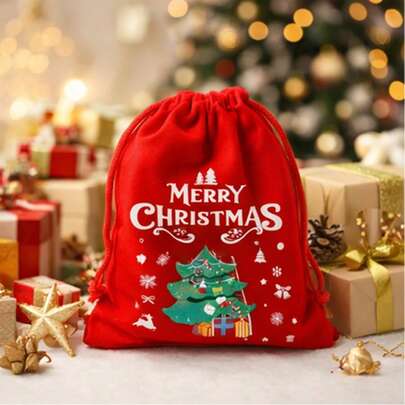 أكياس هدايا من الكتان الأحمر ذات سحاب للحلوى والوجبات الخفيفة، أكياس تغليف للأعراس والحفلات، ديكور جميل