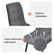 Rectangular Dining Table And Chairs Set Of 117 Cm With 4 Chairs, Modern Style, Dark Grey Linen Chairs, Gold Table Legs. - Dark Grey - View 5