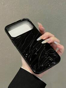 Wave Ripples 1pc New Glossy Wavy Pattern Soft Protective Phone Case, Compatible With IPhone 17 Pro Max/17/17 Pro/16 Pro Max/16/16 Pro/16 Plus/15 Pro Max/15 Pro/15 Plus/15/14 Pro Max/14 Pro/14/13 Pro/13/12 Pro/12/11/XS/XMax, Anti-Drop For 13 Pro Max/XR, Women's Design - Black - View 3