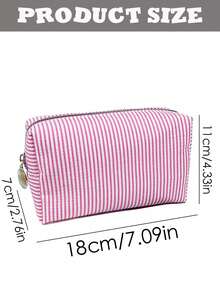 Customized Makeup Bag, Personalized Bridesmaid Makeup Bag, Bridal Gift, Party Makeup Bag, Striped Travel Organizer, Christmas Gift, Valentine's Day Gift - Multicolor - View 6