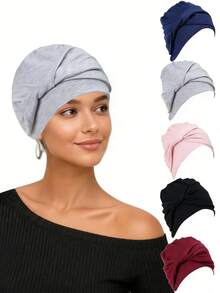 Alnorm 女士化疗头巾 - 高品质粘胶纤维，可调节均码，预系结设计，适用于化疗患者、婚礼及日常佩戴，柔软透气，可作头巾、帽子、睡帽使用。 - 顏色 - 查看 10