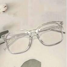 1pc/3pcs Unisex Rectangular Frame Glasses, Campus Style Glasses Can Modify Face Shape - Multicolor - View 4