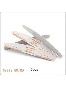 5件套专业指甲锉，80/100/150/180/240目砂纸，加厚耐用新月形指甲抛光块，美甲工具配件 - 灰色 - 查看 14