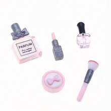 1 Set de Miniatura de Maquillaje para Casa de Muñecas que incluye Lápiz Labial, Perfume, Borla de Polvo, Esmalte de Uñas, Brochas de Maquillaje, Decoración de Juguete, Accesorios de Micro Escena, Adecuado para Decoración de Habitación, Decoración de Sala de Estar, Decoración de Escritorio, Decoración de Baño, Decoración del Hogar, Oficina, Dormitorio, Regalo Personalizado, Regalo Pequeño Delicado, Adecuado para Regalar a Familiares, Amigos, Novia en Días Festivos - A - Ver 6