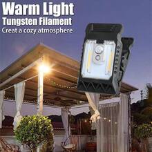 1件/2件/3件 LED 太陽能花園壁燈，附感應器，戶外防水燈，可充電夾燈，適用於景觀牆面裝飾 - 太陽能夾子燈 - 查看 4