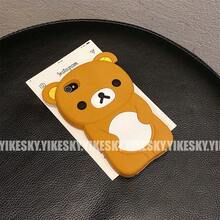 Funda de silicona suave con diseño de oso Rilakkuma y chocolate de dibujos animados para iPhone 17 Pro, 4, 4S, 5, 5S, 6, 16 Pro, 15, 14 Plus, 13, 12, 11, 8, SE - 1 - Ver 3