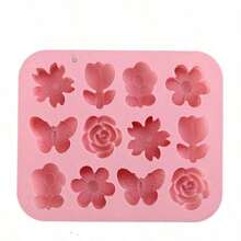 1pc Silicone Rose & Tulip Flower Chocolate Mold, Bowknot Jelly Ice Cream Pudding Soap Mold, Suitable For Making Desserts - Multicolor - View 9