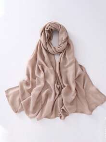 1pc Cotton Solid Color Scarf Shawl, Versatile Women's Beach Cover-Up, Lightweight & Soft, Classic Scarf/Shawl/Blanket, Large Size Suitable For Evening Dress Party, Travel, Office, Wedding - Multicolor - View 31