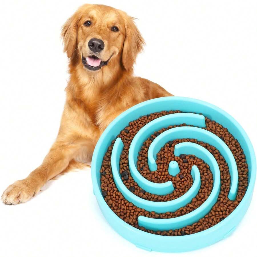 Slow Feeder Large Dog Bowl - Non Slip Maze Puzzle Bowl For Medium Dogs - Blue - Lớn - Xem 1