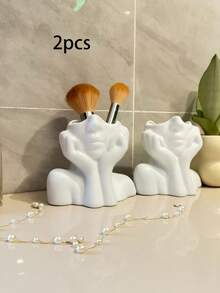 Organizador de escritorio multifuncional y creativo con forma de Body humano, portaplumas, soporte para brochas de maquillaje, artículo decorativo, organizador de escritorio de tocador, elegante y creativo decoración para portaplumas - Portalápices - Ver 5