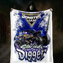 1PC 3D Monster Jam Monster Truck Cartoon Blanket, Edgy Gift For Motorsports Fans, Themed Man Cave Decor, Retro Sci-Fi Party Accent & Race Day Souvenir,Soft Throw Blanket For Home Bedroom Bed Sofa Picnic Travel Office Cover Blanket, Multiple Sizes 50x60 To 60x80 Inches - Nhiều màu 23 - Xem 6