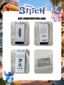 Disney 官方授权 1 件装史迪奇印花卡通糖果袋 女士手提包 & 可爱卡通手提包 日常使用 休闲帆布单肩包 方便携带 – 适合女性/女孩购物/日常使用/时尚配饰 - 白色 - 查看 2
