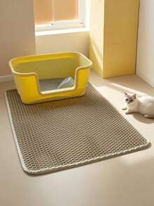 1pc Double-Layer Cat Litter Mat, Anti-Slip Pet Cleaning Mat To Collect Litter, Waterproof Cat/Dog Litter Box Mat - Black - View 8
