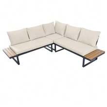 Outdoor Table & Chair Sets - Beige+Grey - View 10