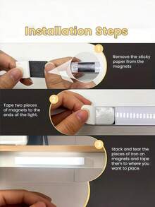 Luz de gabinete con sensor magnético recargable por USB, disponible en blanco y luz cálida, adecuada para cocina, armario, estantería, debajo del gabinete, luz nocturna, dormitorio, pasillo, caravana y otras iluminaciones - Estrella - Ver 11