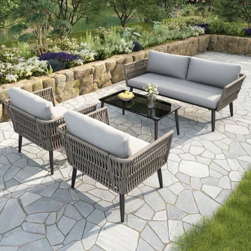 Outdoor Table & Chair Sets - Grey - View 1