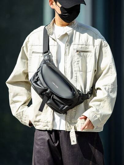 Sac à dos multifonctionnel pour hommes, sac de poitrine à plusieurs poches avec rabat et fermeture à boucle